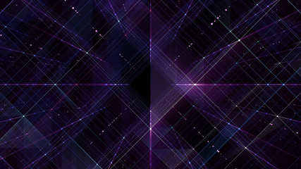 Wall Mural - abstract background. futuristic technology. neon lines. square pattern. geometric shapes. blue and v