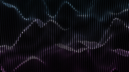 Wall Mural - abstract technology background. lines texture. motion dots. black backdrop. futuristic wallpaper. vi