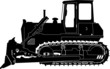 Bulldozer heavy vehicle silhouette on white background