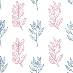 Aufkleber - Vintage botanical seamless pattern. Botany background.