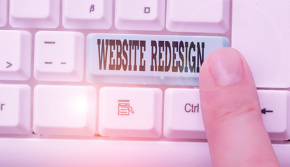 Wall Mural - Text sign showing Website Redesign. Business photo text modernize improver or evamp your website look and feel