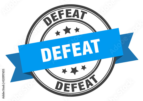 Cuadros en Lienzo defeat label. defeatround band sign. defeat stamp