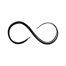 Grunge Infinity Symbol. Hand Painted With Black Paint. Grunge Brush Stroke. Modern Eternity Icon. Graphic Design Element. Infinite Possibilities, Endless Process. Vector Illustration.