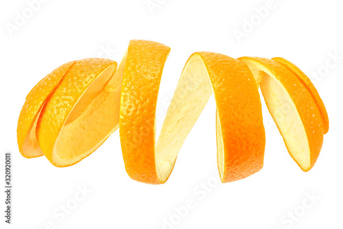 Cuadros en Lienzo fresh orange peel isolated on white background