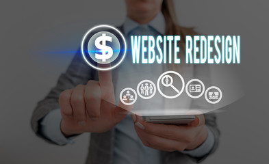 Wall Mural - Text sign showing Website Redesign. Business photo showcasing modernize improver or evamp your website look and feel