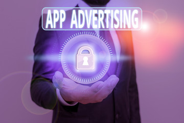 handwriting text app advertising. conceptual photo developers get paid to serve advertisements in mo