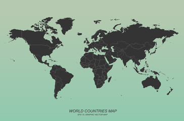Wall Mural - world map vcetor. detailed world map. high quality world map