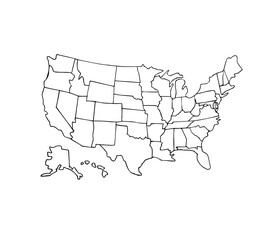 Wall Mural - usa map of united states of america