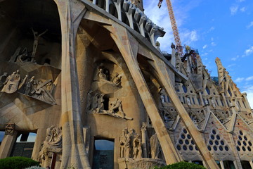 Cathedral of La Sagrada Familia. It is designed by architect Antonio Gaudi and is being built since 1882 with the donations of people