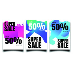 Poster - Modern abstract Sale Banners Design. Discount Banner Promotion Template. Dynamic modern fluid mobile for sale banners. Sale banner template design, Super sale special offer.