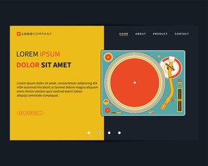 Wall Mural - Landing page of music concepts for website and mobile development