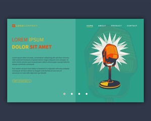 Wall Mural - Landing page of music concepts for website and mobile development