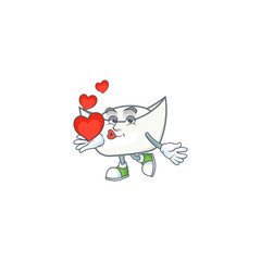 Wall Mural - A sweetie chinese white ingot cartoon character holding a heart