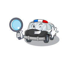 Wall Mural - Elegant and Smart police car Detective cartoon design concept