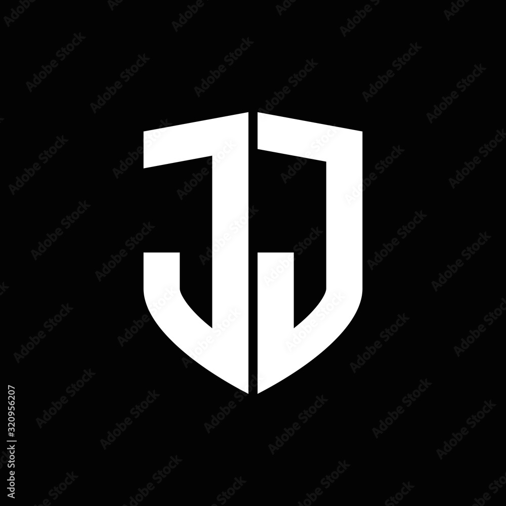 JJ logo monogram with shield shape design template Stock Vector | Adobe ...