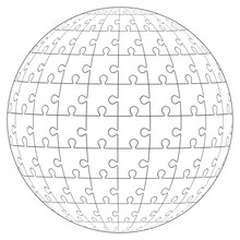 Jigsaw Puzzle Ball Template Background. Vector Illustrations.