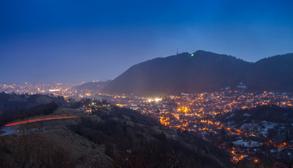  Brasov city, night scene. Romania