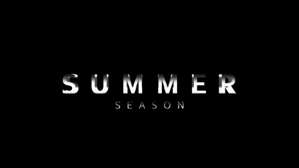 Cinematic Summer season title Video Template. Animation text of dynamic zoom camera advertisement.Version Movie with banner and motion graphic on black background.summer holiday screen illustration