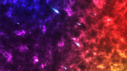 Wall Mural - Creative Motion graphic Night shining starry sky in dark space galaxy colorful animation with shooting star fast falling in 4k footage video resolution.Light Glow sparking bokeh with backdrop.Particle