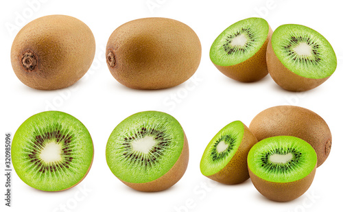kiwi isolated on white background, full depth of field, clipping path Poster Mural XXL