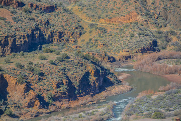 Wall Mural - Scenic Beauty of Salt River Canyon in Gila County, Tonto National Forest, Arizona USA