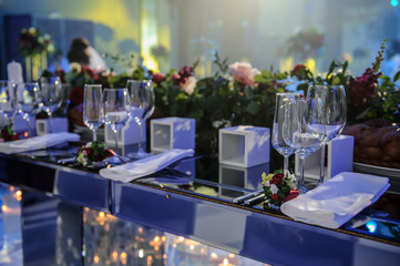 Wedding reception banquet party table