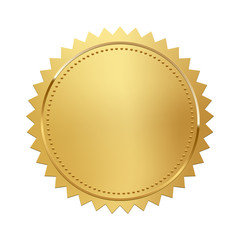 Wall Mural - golden stamp isolated on white background. luxury seal. vector design element.