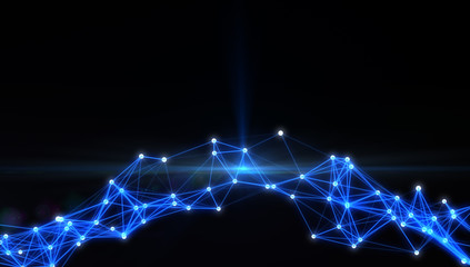 Abstract technology lines connect background.Network connection concept.Digital dots and lines with light background