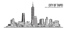 Cityscape Building Simple Architecture Modern Abstract Style Art Vector Illustration Design -  City Of Taipei