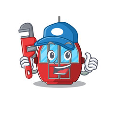 Sticker - A cute picture of ropeway working as a Plumber