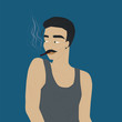 © castecodesign - Handsome and stylish mature man smoking a cigarette