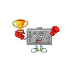 Sticker - Super cool Boxing winner of wacom in mascot cartoon design