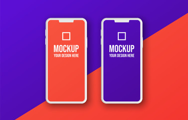 Clay render smart phone mockup with blank screen for app development and UX/UI design