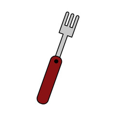 Sticker - kitchen fork in white background