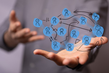 team work connection digital concept .