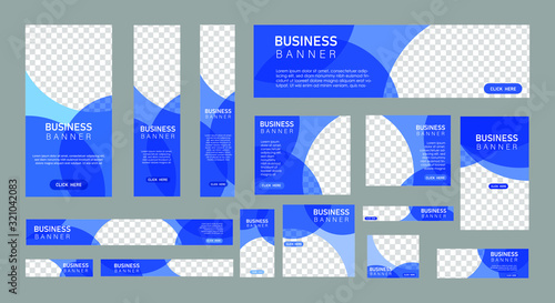 Cuadros en Lienzo set of creative web banners in standard size with a place for photos
