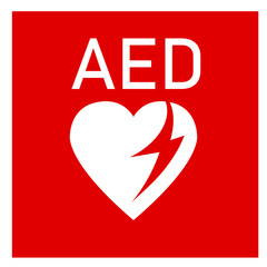 Canvas Print - AED Emergency defibrillator AED icon