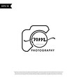 Initial Letter NM with camera. Logo photography simple luxury vector.