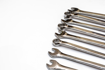 wrench set on white background