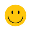 Yellow smiley face for your design. Concept illustration. Сharacter for web or card design. Graphic element for background