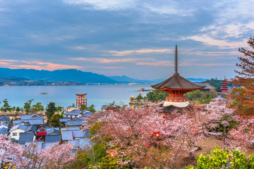 Fototapete - Miyajima Island, Hiroshima, Japan in Spring