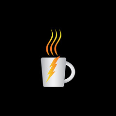 Sticker - Creative Colorful power coffee mug logo design vector