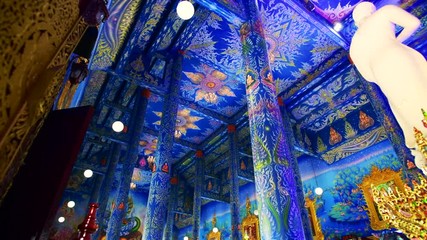 Sticker - Beautiful Buddha in Wat Rong Suea Ten or Blue Temple, Chiang Rai province.