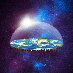 flat earth in space