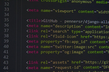 Wall Mural - developer software source code screen. programming code. writing script. programmer editing code bac
