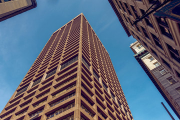 Wall Mural - Tall buildings of Boston city downtown