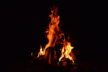 Fire In Fireplace