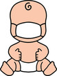 © Parin - Baby isolated  is wearing face mask to protect air pollutionon on white background. Kid character wear safety mask cartoon vector illustration in flat design.