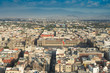 Panorama of Mexico city central part (centrum ciudad) from skyscraper Latino americano. View with buildings. Travel photo, background, wallpaper.