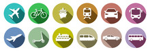 Set Of Standard Transportation Symbols Colorful